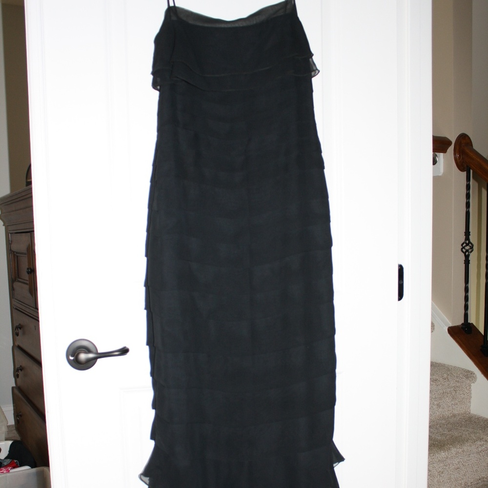 Black floor length ruffled dress